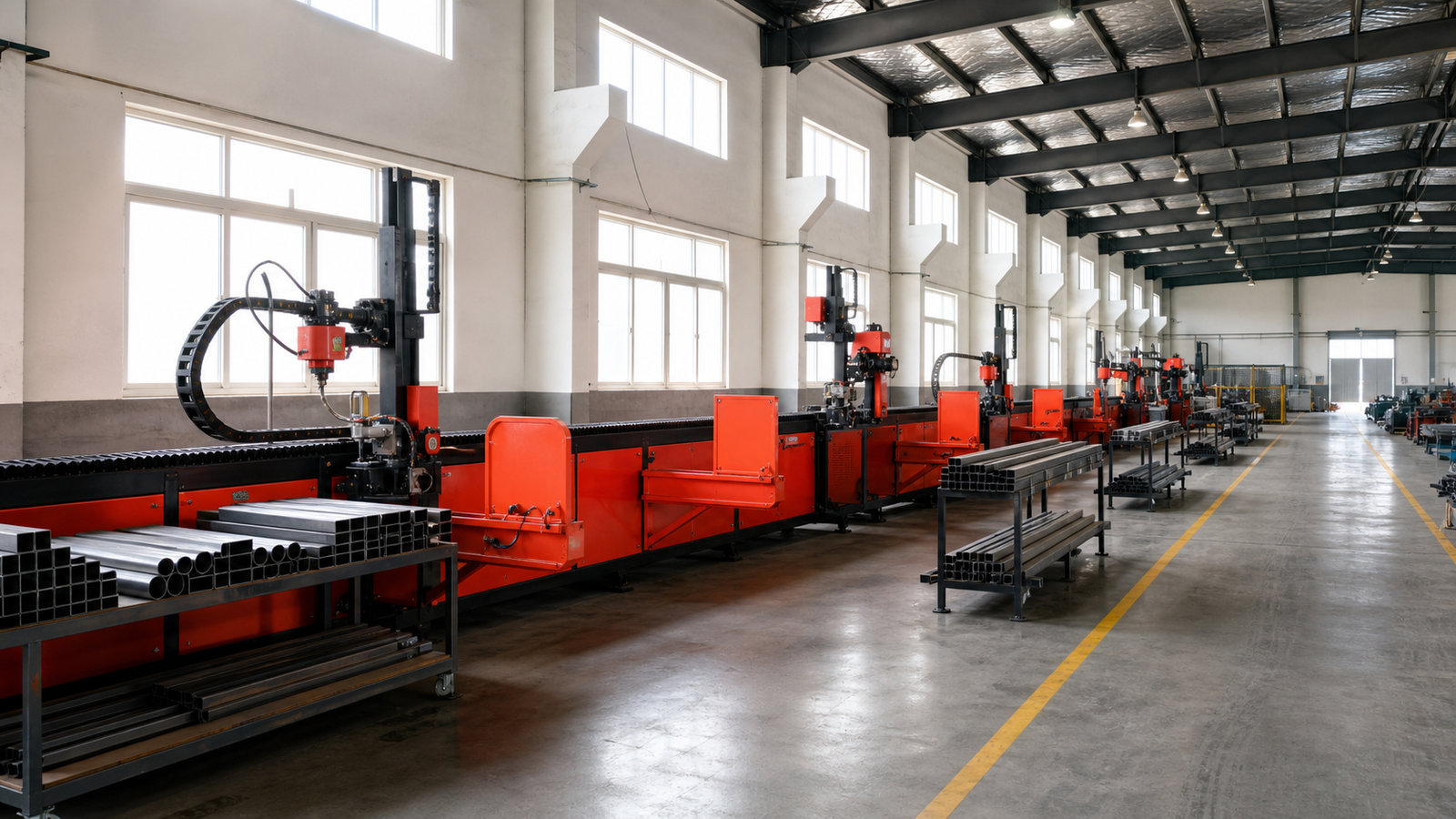 JIUXIN metalwork workshop for tube cutting punching bending and welding