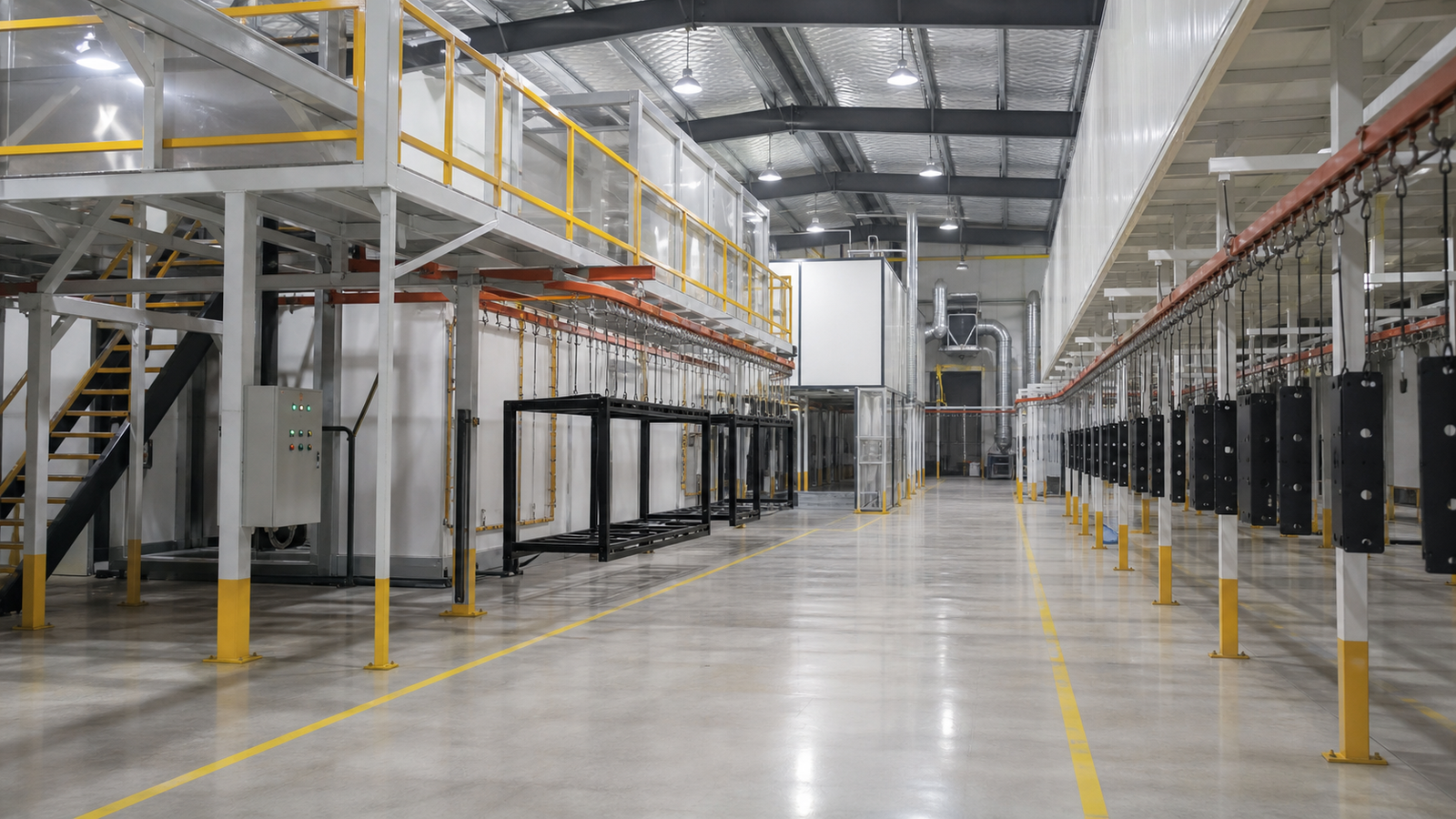 JIUXIN powder coating line for steel tube frame components