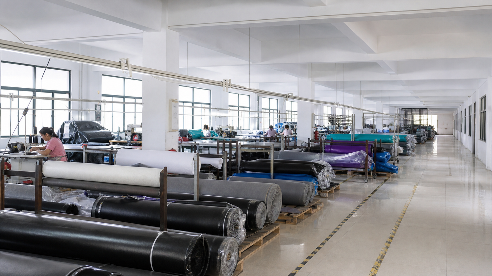 JIUXIN sewing workshop for outdoor textile product components
