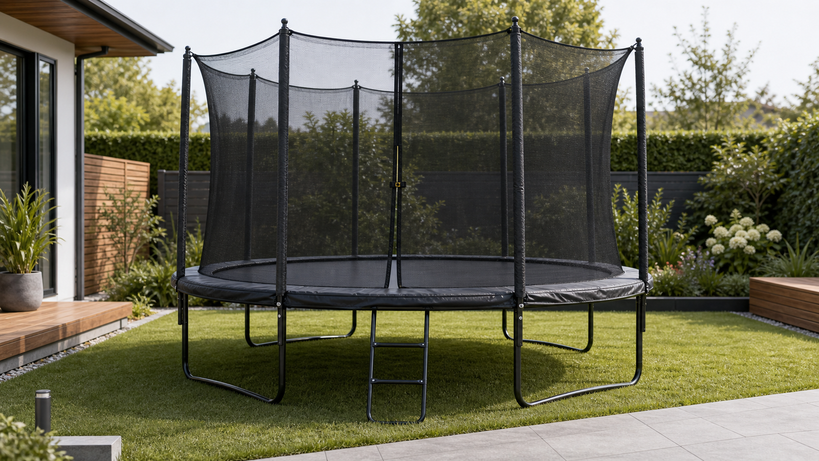 TOPDMS backyard trampoline product scene